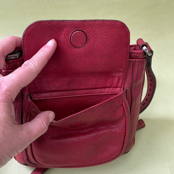 Vintage burgundy/silver Brighton pebbled leather crossbody bag - Picture 9 of 16